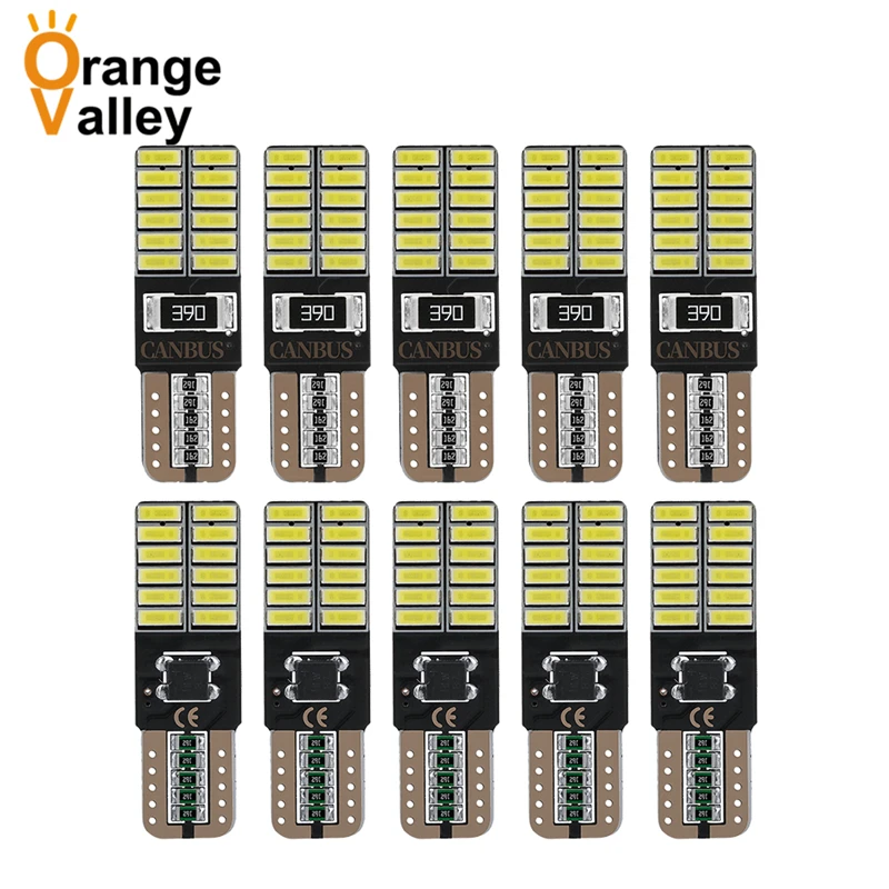 10 шт. супер яркий T10 светодиодный 194 501 W5W 24 SMD 4014 Canbus безошибочные автомобильные