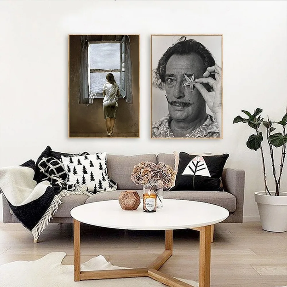 Salvador Dali декоративная картина вид женщины скандинавский Простой Холст