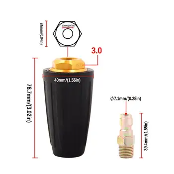 

Car Parts 3000Psi Spiral Nozzle High Pressure Cleaner Rotating Turbine Nozzle 360 Degree Rotating Car Supplies