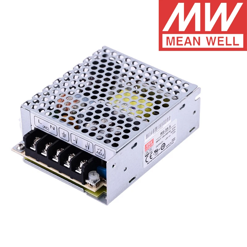 RS-35-5 Power supply switched-mode modular 35W 5VDC 99x82x36mm 7A MEAN WELL 
