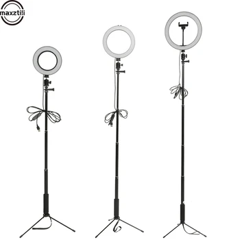 

6/8/10 Inch Ring Light With Stand Photography 3500-5500k Photo Studio Camera Tripod Youtobe Live Selfie Round LED Ring Lamp