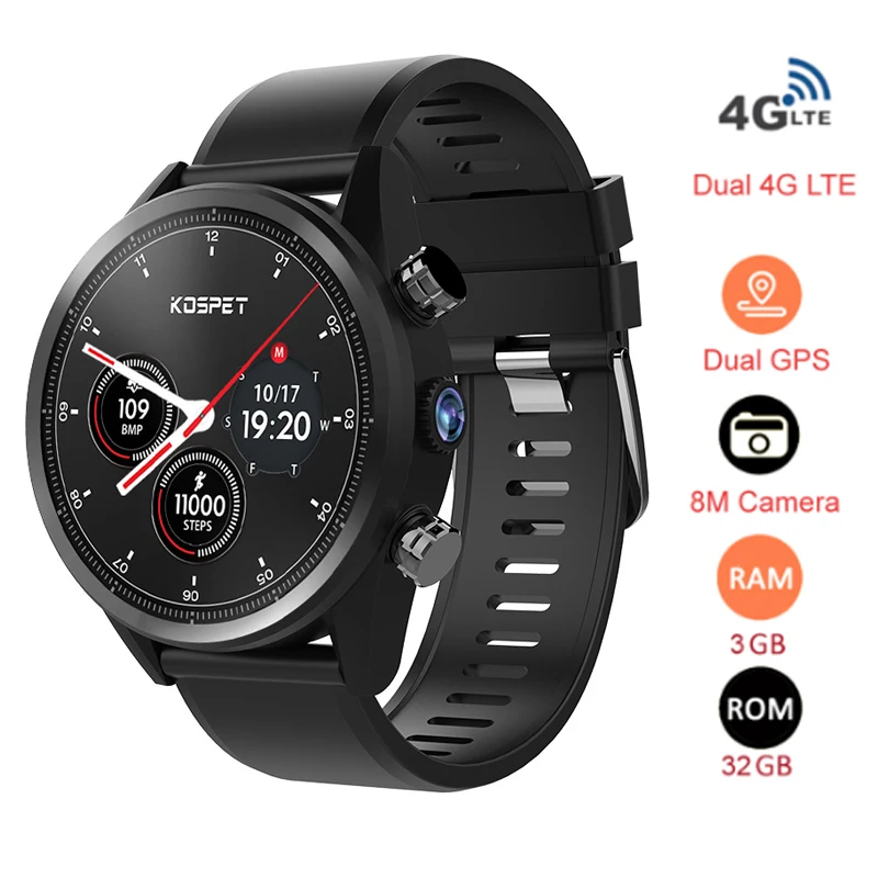  KOSPET Hope 4G Smart Watch 3GB 32GB IP67 Waterproof 620mAh with Sim Card WIFI Heart Rate Monitor GP