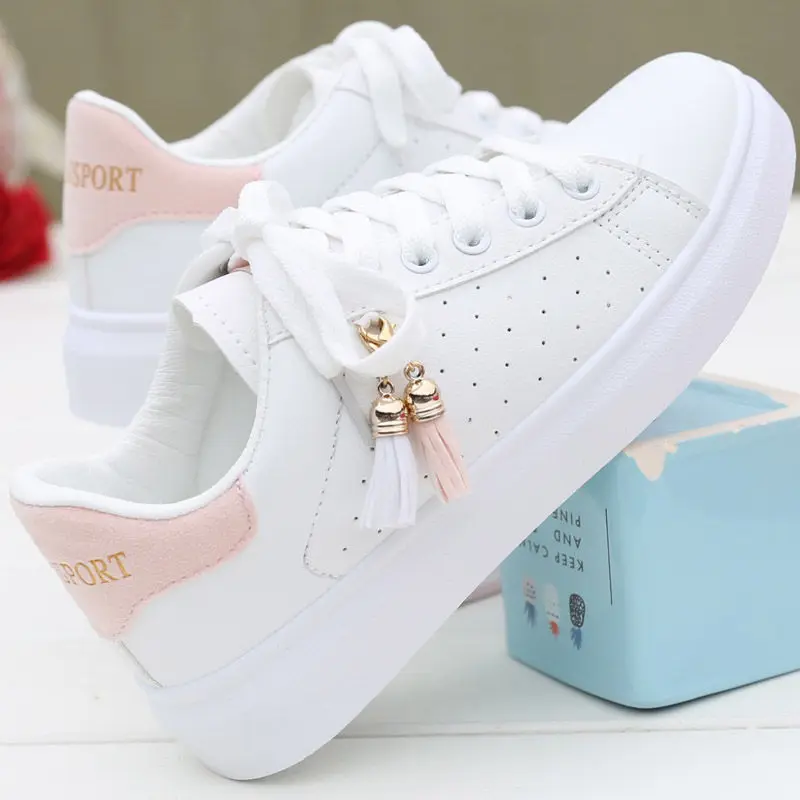 

White Shoes Student Korean-style 2019 New Style Versatile Flat Autumn Shoes Harajuku-Style Casual Sports Shoes Children
