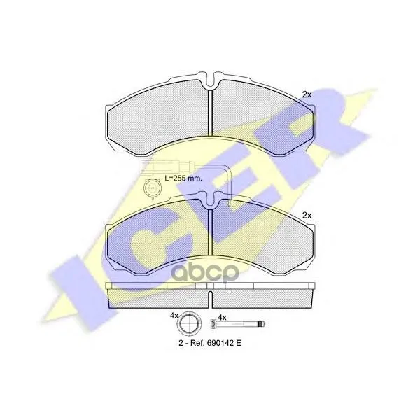 141848_колодки Дисковые Задние! Nissan Cabstar 45.13/45.15 06 Icer 141848 Icer арт. 141848