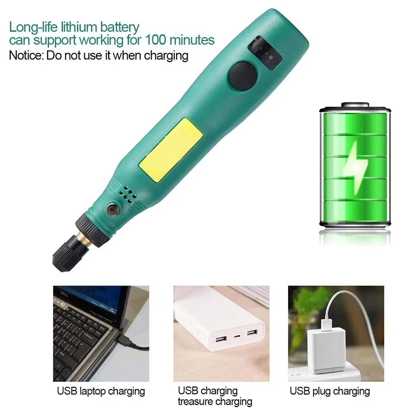 5V USB Charging Electric Grinder Set Li-ion Mini Drill Screwdriver Electric Drill Engraver for Grinding new