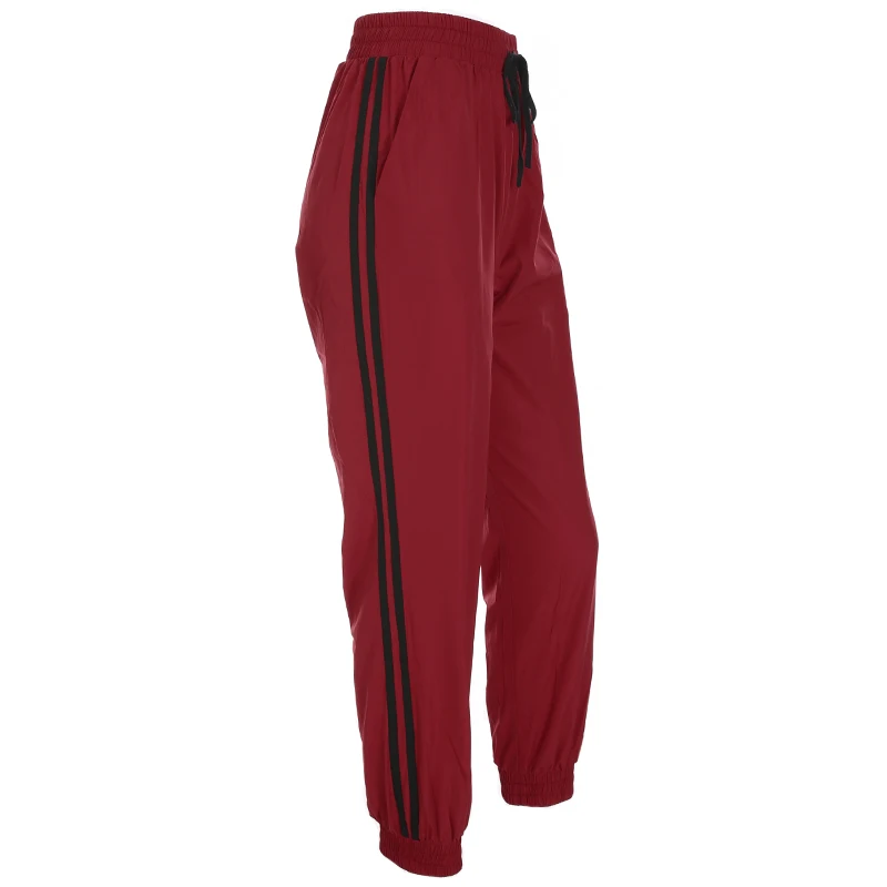 Weekeep 2017 осенние черные синие узкие брюки с лентой сбоку женские свободные