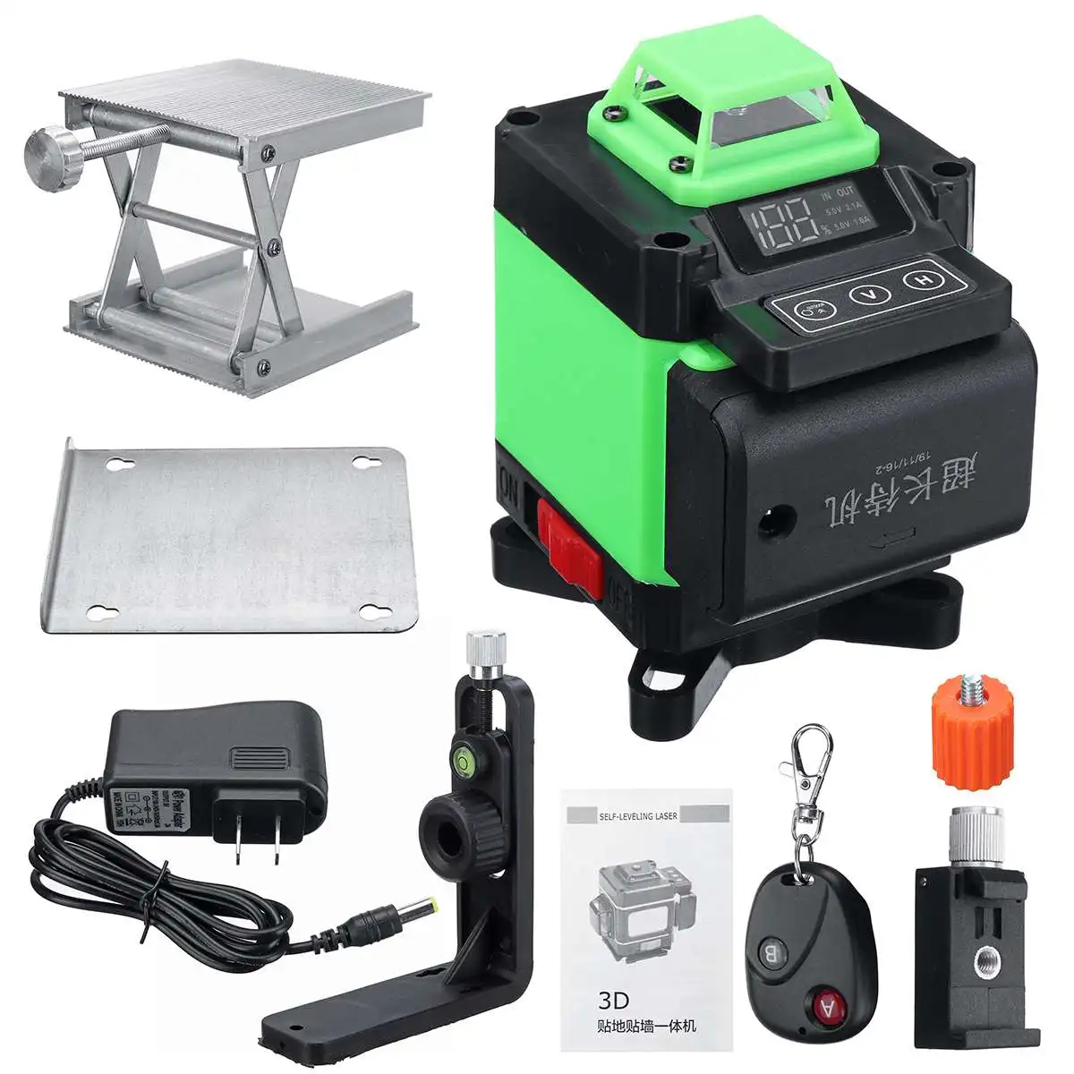 

16 Lines 3D Laser Level Level Self-Leveling 360 Horizontal And Vertical Cross Super Powerful Green Laser Level Digital Display