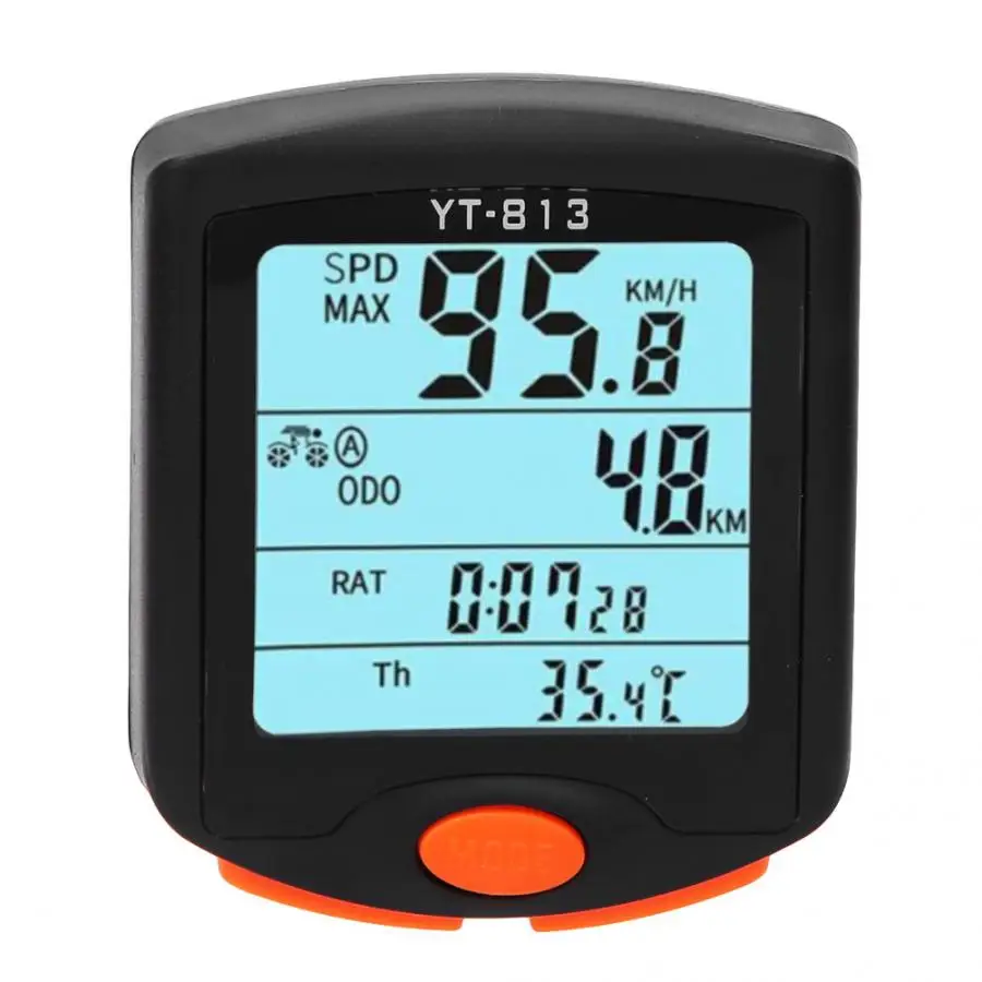 

Waterproof Bicycle Wired Stopwatch Bike Computer Digital Odometer Speedometer Thermometer LCD Backlight Cycling Speedometer