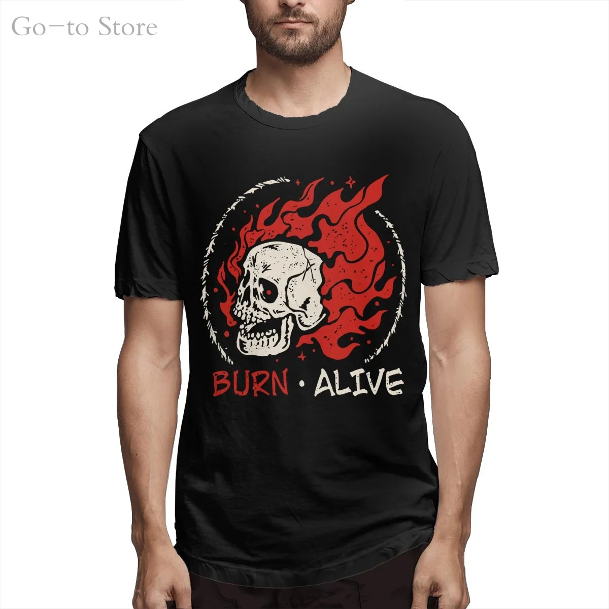The burn Skull Head Cool And Funny Повседневная модная хлопковая футболка с коротким рукавом