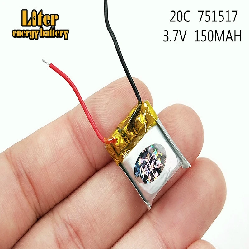 2 шт./лот 3 7 v lipo батарея 150mah 751517 20c CX-10 CX-12 JJ810 дистанционный Квадрокоптер модель