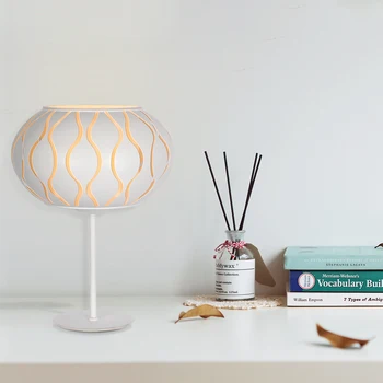 

Lamplo Modern Simple Table Lamp Cozy Bedroom Living Room Study Light E26 Lamp Holder White Warm White Original Pattern Design