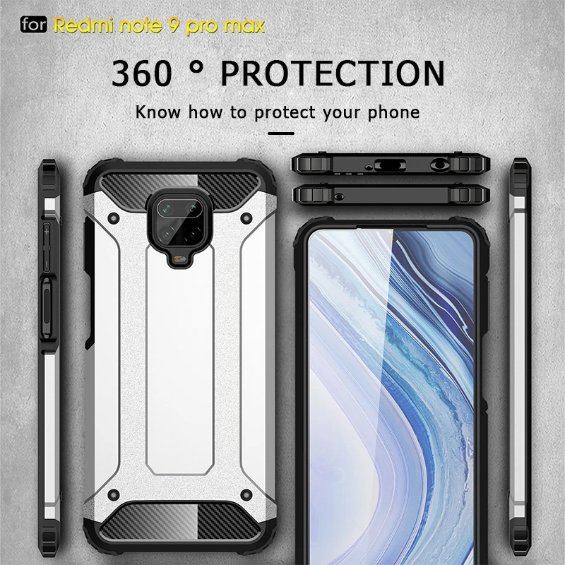 Роскошный Твердый чехол из поликарбоната для Redmi Note 9 Pro Max армированный 6 7 7S 8 8T
