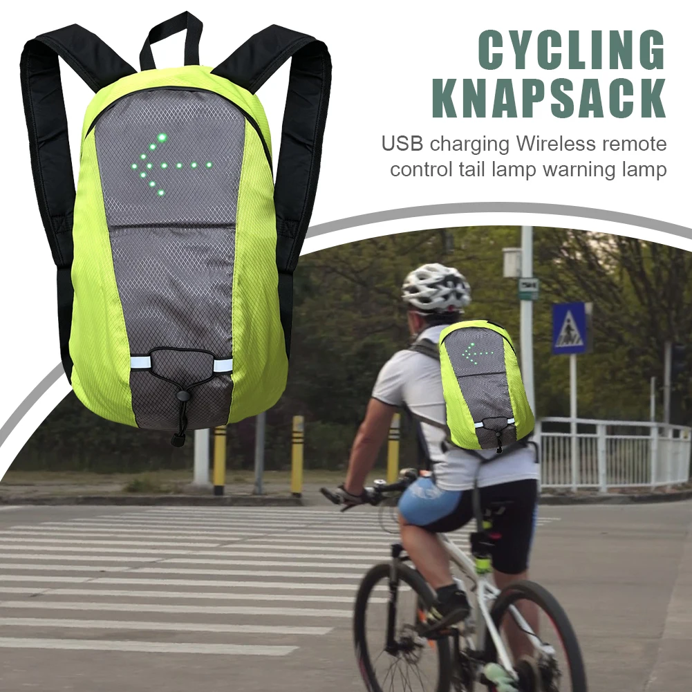 New LED Wireless Cycling Vest Safety MTB Bike Bag Turn Signal Light Bicycle Reflective Warning Vests Backpack | Велотовары