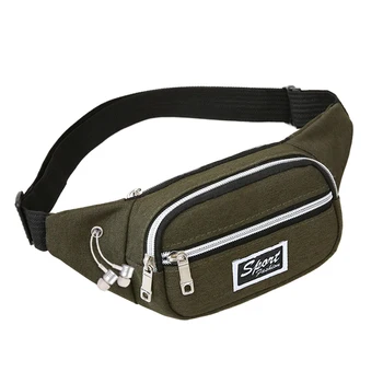 

Canvas Fanny Pack Women Men Unisex Large Capacity Waist Packs Hip Bum Bag with Headphone Hole for Outdoor Sports Bags