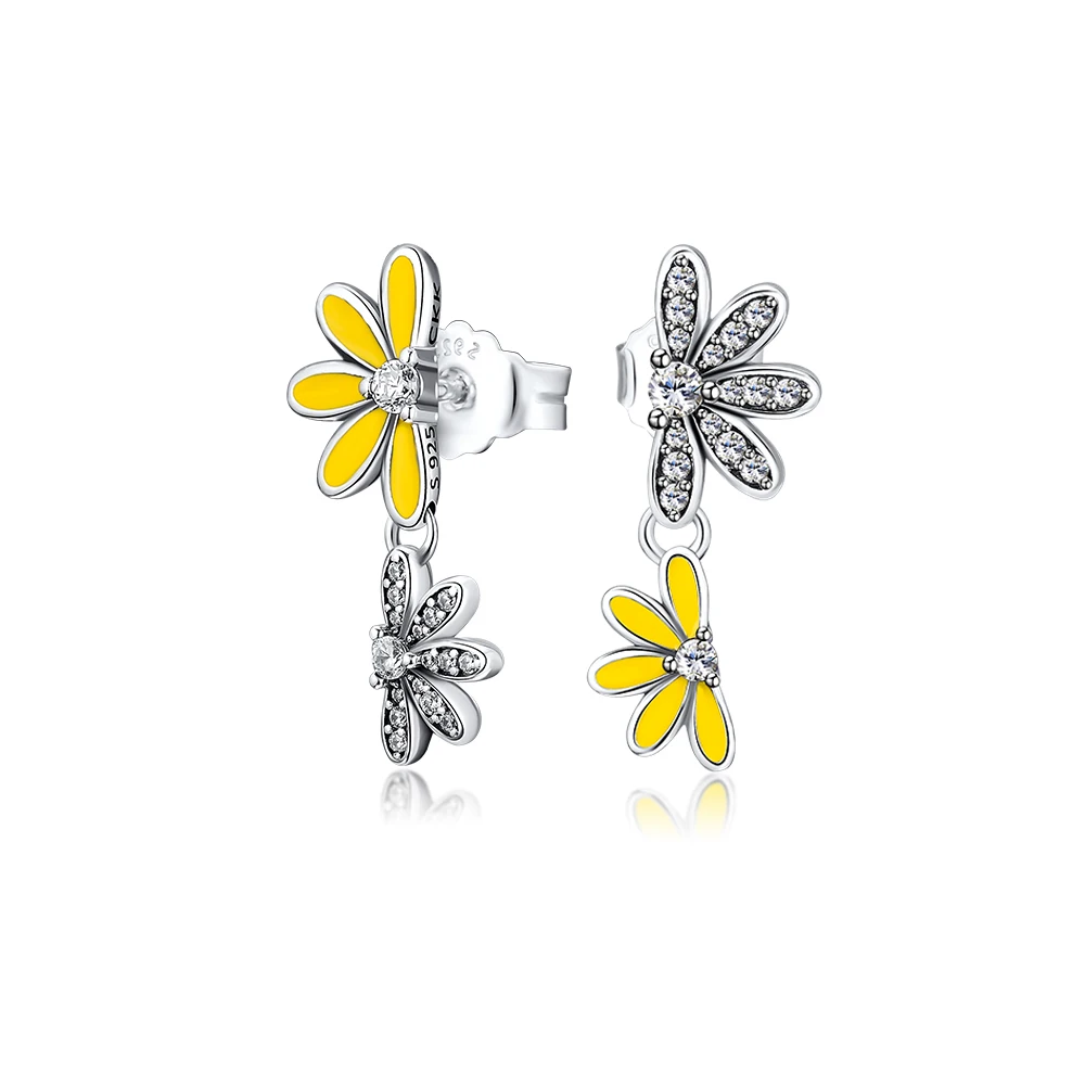 

CKK Original 925 Sterling Silver Earring Shimmering Daisy Earrings for Women Party Gift Earing Fashion Jewelry Wholesale