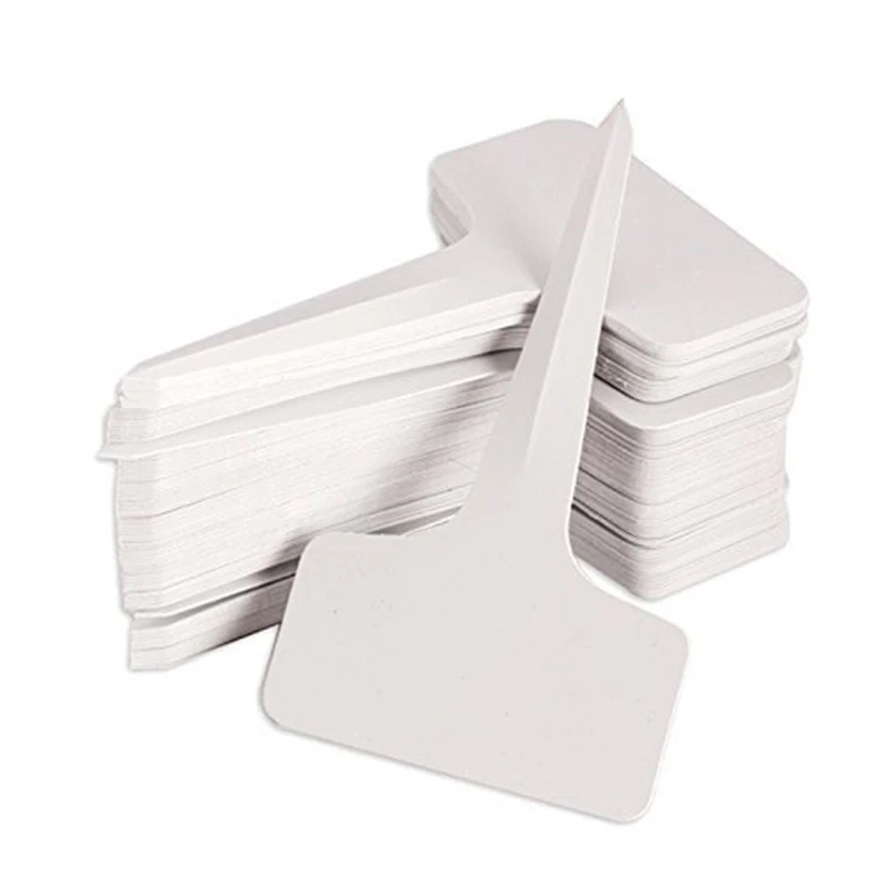

100 pcs Garden Labels gardening plant classification sorting sign tag ticket plastic writing plate board Plug in card white