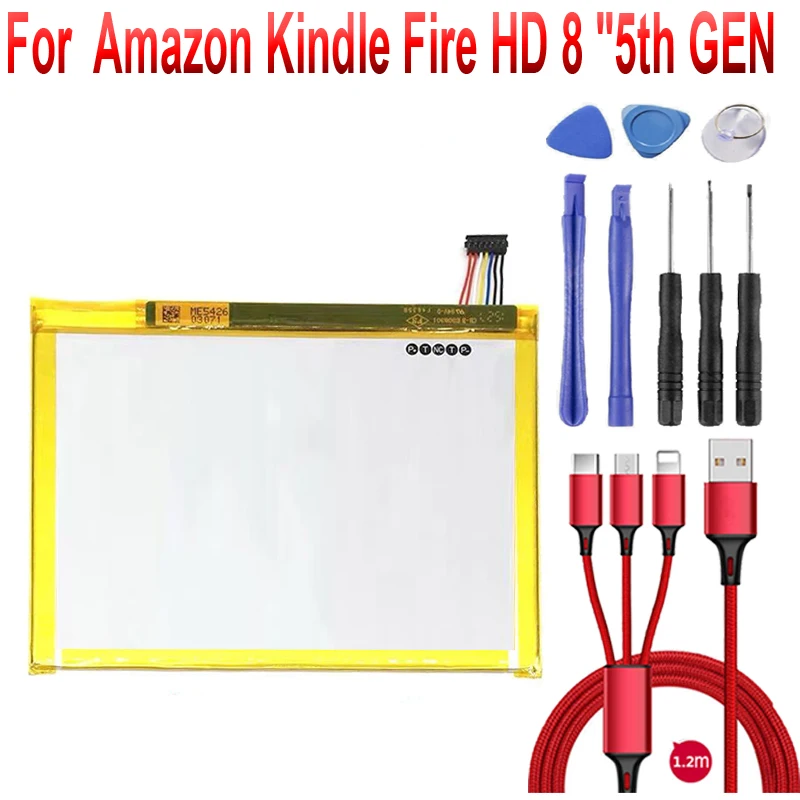 Аккумулятор 3210 мАч для Amazon Kindle Fire HD 8 &quot5 го поколения SG98EG 58 000127 26S1009 + USB кабель