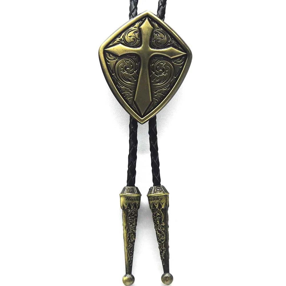 new American original cross leather and zinc alloy tie for men's wedding beautiful gift - Цвет: 1