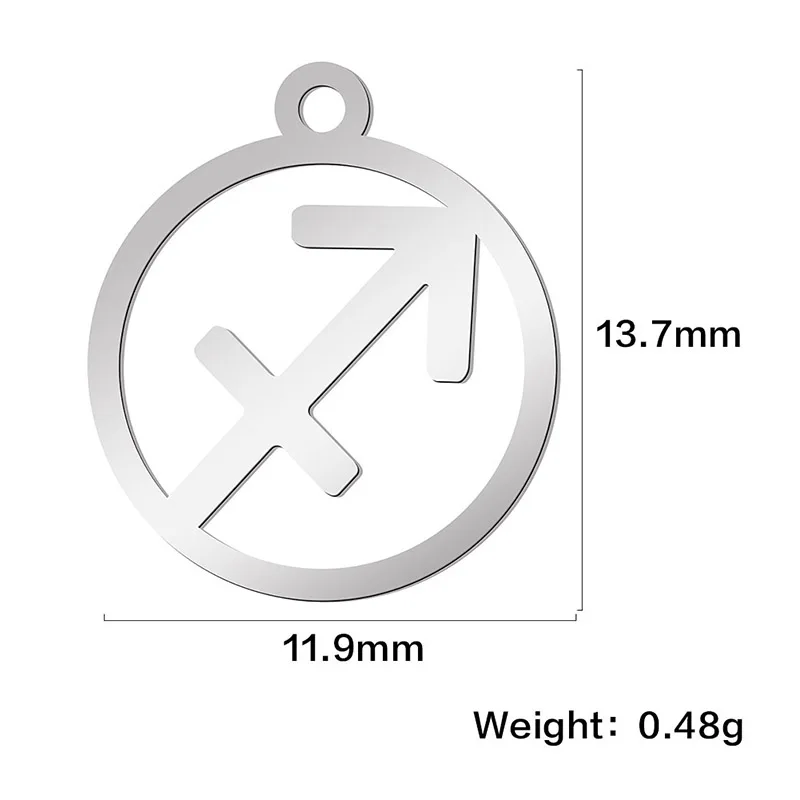 Teamer 12pcs Zodiac Floating Charms Stainless Steel Constellation Pendants