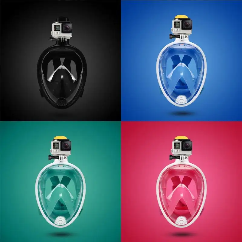 

Silicone Underwater Anti Fog Snorkeling Diving Mask Arc Surface Scuba Diving Mask Full Face Snorkeling Mask For Swimming