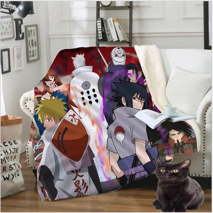 

Adult 3D Print Naruto Uzumaki Naruto Blanket Fleece Teens Travel Quilt Sofa Keep Warm Throw Plush Child Snow Soft Bedspread B155