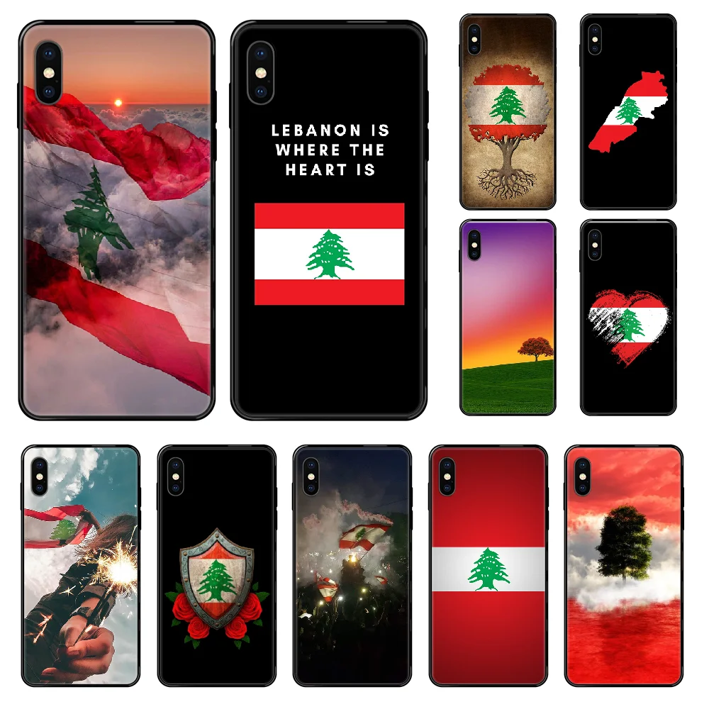 Чехол для телефона с ливанским флагом iphone 4 4s 5 5S SE 5C 6 6S 7 8 plus X XS XR 11 PRO MAX 2020 черный
