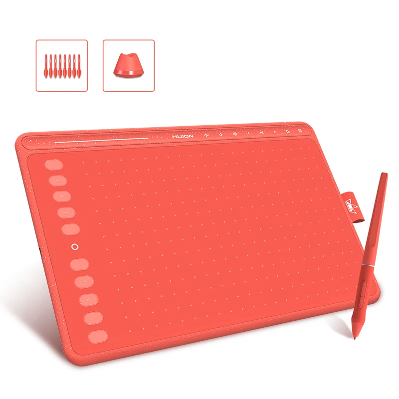 Huion 3 cores hs611 tablet gráfico caneta