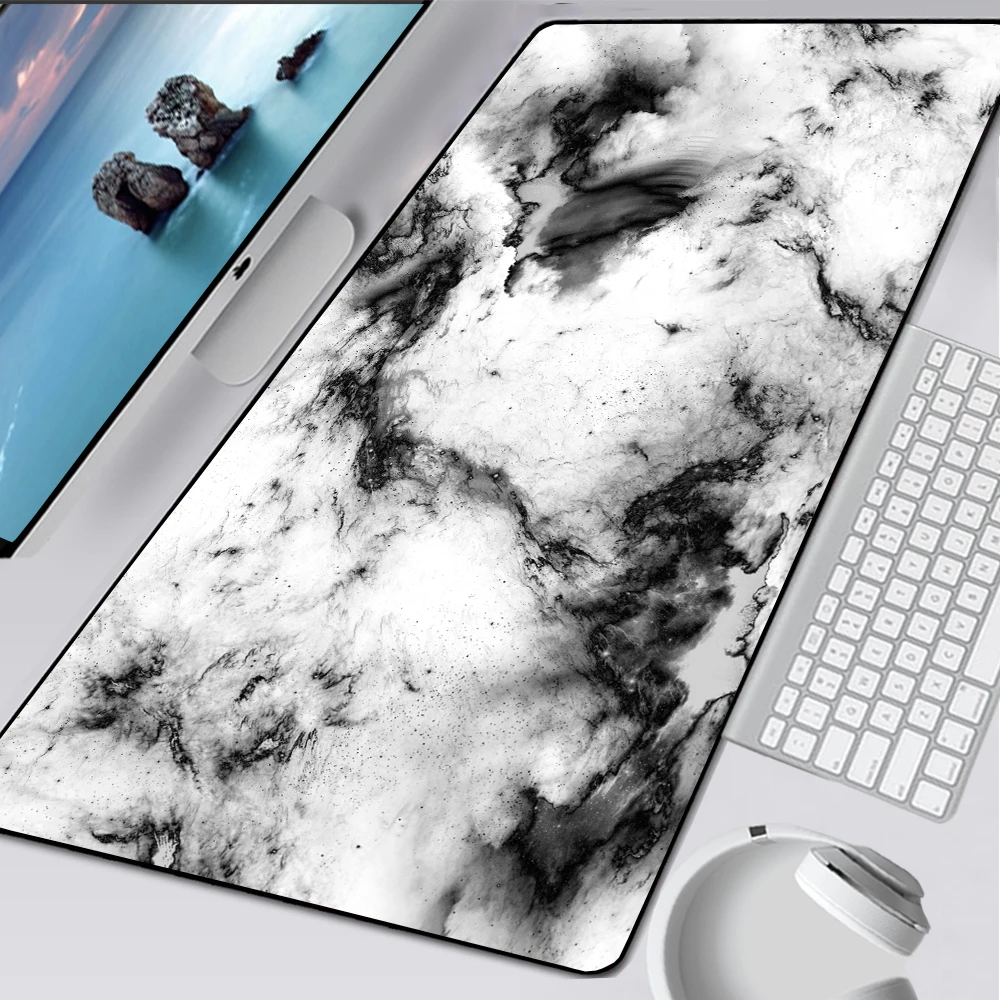 900x400mm Gray Marble Pattern Mousepad Xxl Large Mouse Pad Antislip