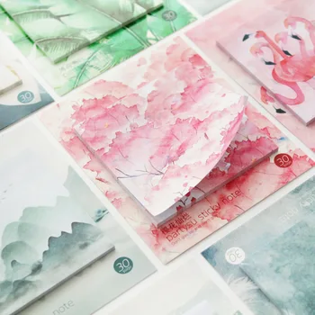 

30 Sheets/set Memo Pad Sticky Notes Sticky Note Memo Sheets Kawaii Sticker Sakura Flamingo Notepad To Do List Korean Stationery