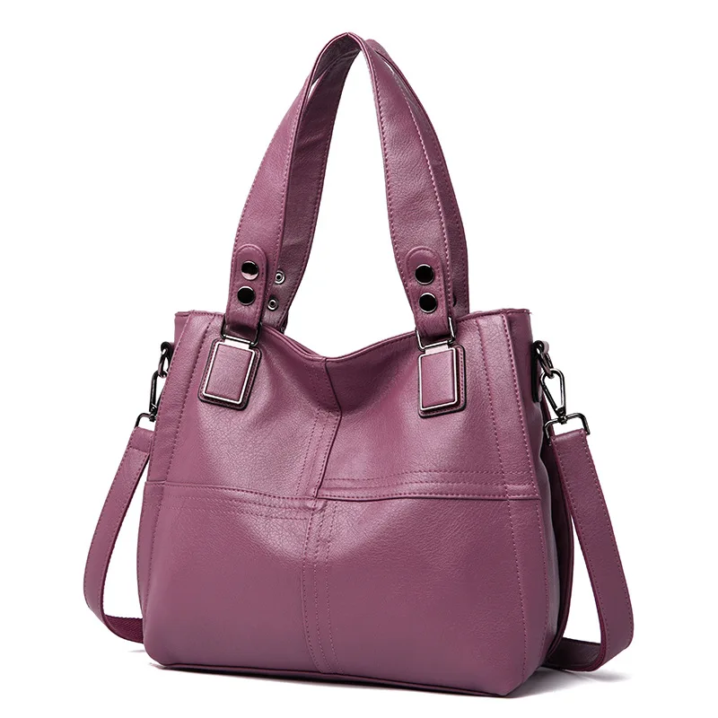 Женские сумки, роскошные дизайнерские, мягкие сумки через плечо из искусственной кожи для женщин, сумки через плечо, дамские ручные сумки, сумки для женщин - Цвет: Purple