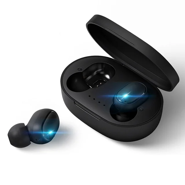 Черный Беспроводные Bluetooth наушники TWS Bluetooth 5,0 стерео наушники с микрофоном Handsfree Tap управление для Xiaomi Redmi iPhone смартфон - Цвет: Черный