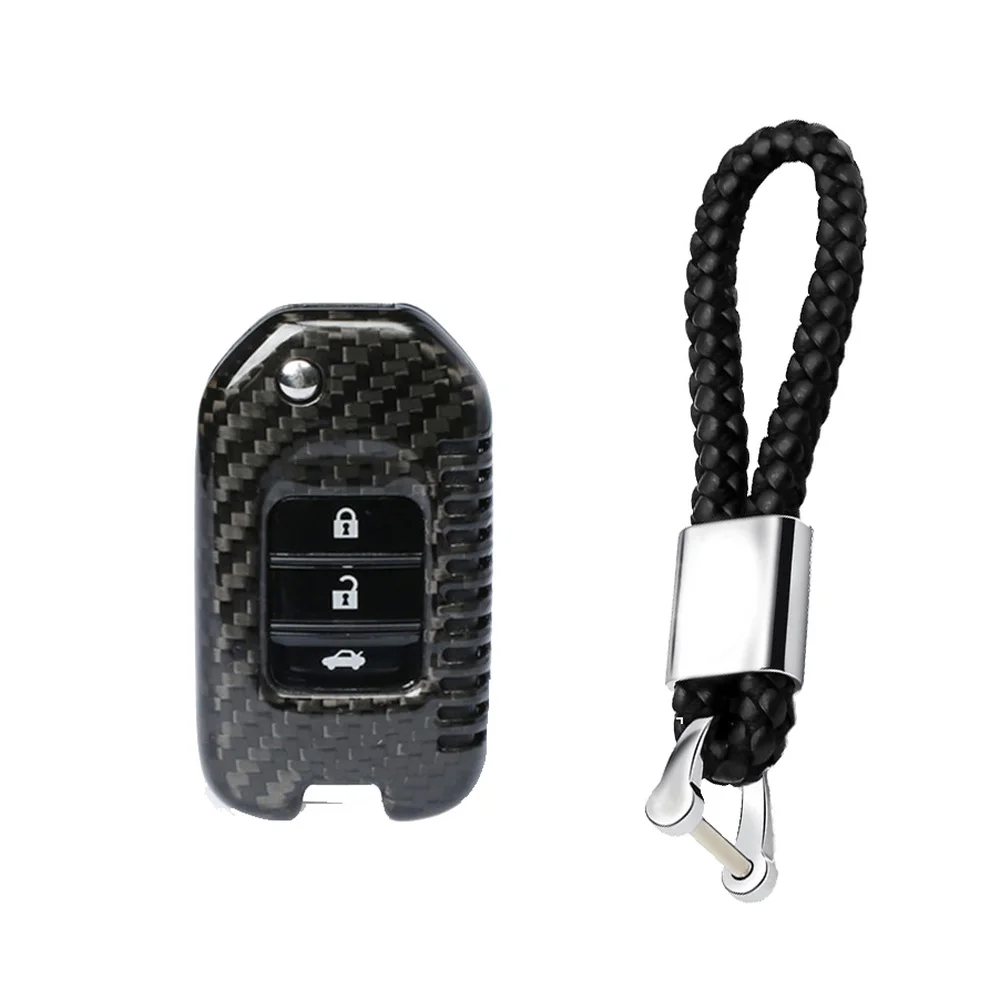 T-carbon OEM блестящий чехол для ключей из углеродного волокна для Honda Civic CR-V HR-V Accord Jade Crider Odyssey