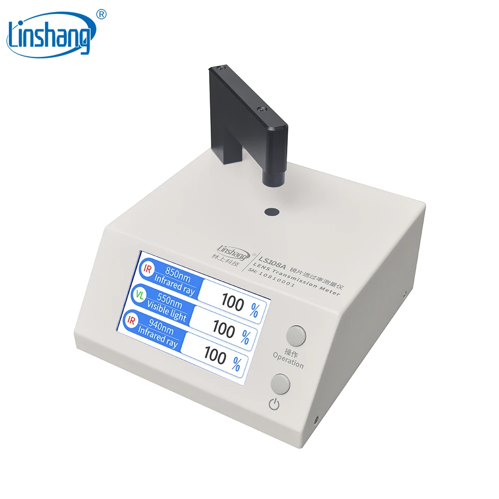 Linshang LS108A измеритель передачи стеклянных линз для мобильного экрана расположение