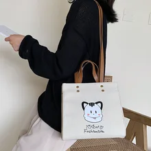 Женская Холщовая Сумка, ручная сумка на плечо, дорожная сумка для путешествий, сумка для студентов, универсальная модная женская сумка для покупок