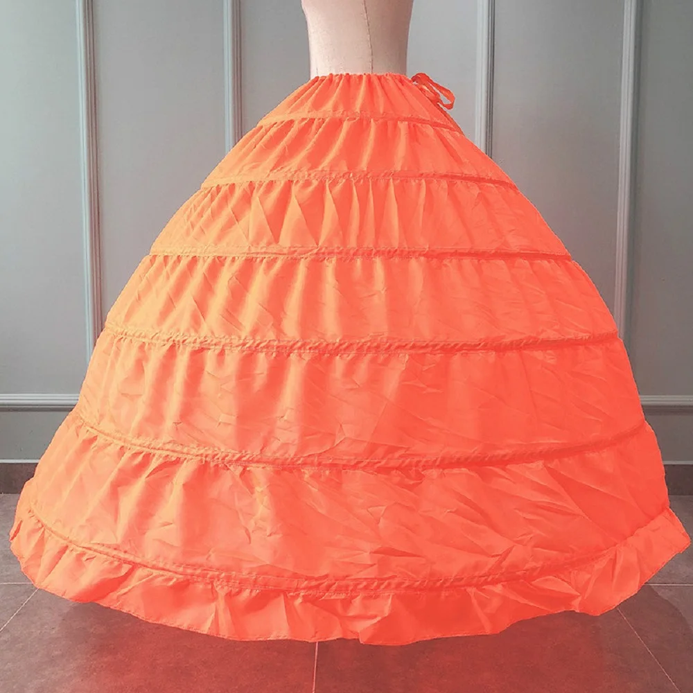 Новые Красочные 6 обручей для женщин Peeticoat свадебное платье свадебные аксессуары свадьба Нижняя юбка бальное платье юбка - Цвет: 6 Hoop Orange