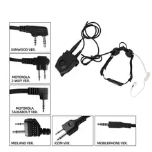 Tactical headset throat microphone vacuum sound CS portable neckline throat headset + interphone adapter tactical PTT PELTOR PTT