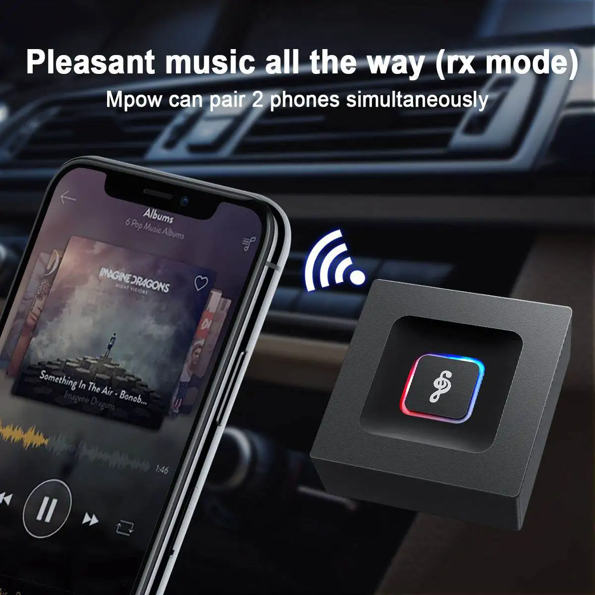 2 в 1 беспроводной Bluetooth передатчик приемник адаптер один аудио музыкальный адаптер с usb кабель для зарядки 3,5 мм аудио кабель