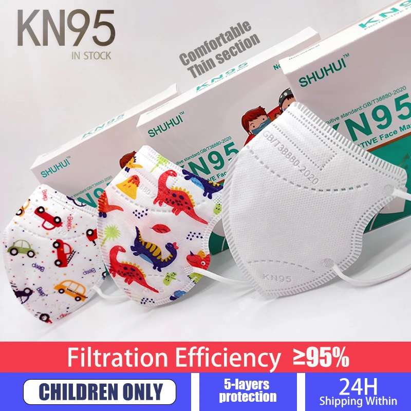 Fit 2-9 años chico FFP2 KN95 Mascarillas más grueso 5 capa niños máscara Anti-niebla protección máscara de boca respirador reutilizable ffp2mask