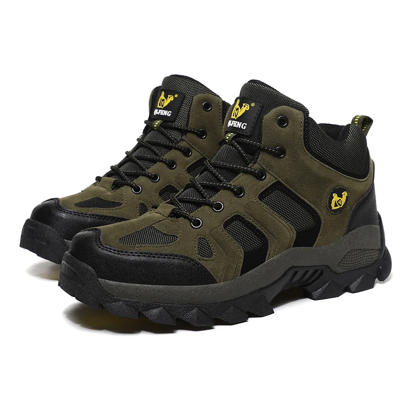 Large Size Outdoor Ankle Boots Men Snow Boots Fashion Lace Up Casual Sneakers Leather Winter Cowboy Footwear Hiking Shoes Spring