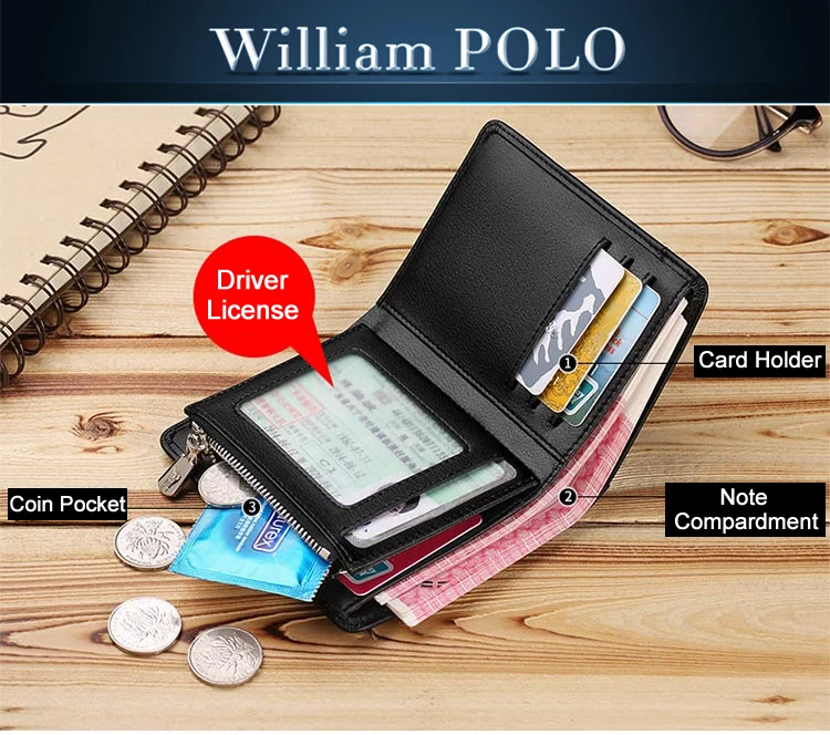 WILLIAMPOLO натуральная кожа Для мужчин кошелек с держатель для карт, Мужская Роскошная бабочка короткий кошелек, сумочка на молнии, кошельки Повседневное Стандартный кошельки