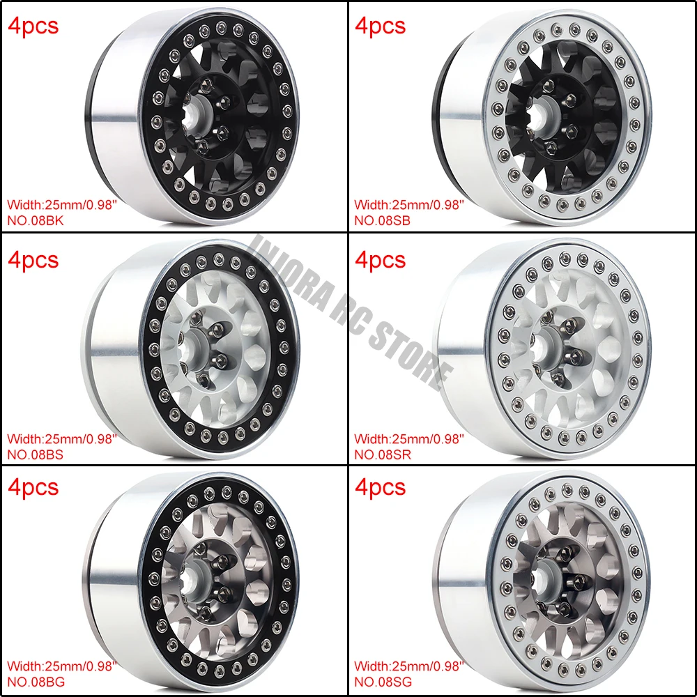 4 шт./компл. металлического сплава 1," 12-спиц обод обода для 1/10 RC Гусеничный Traxxas TRX-4 осевой SCX10 II Tamiya по супер скидке