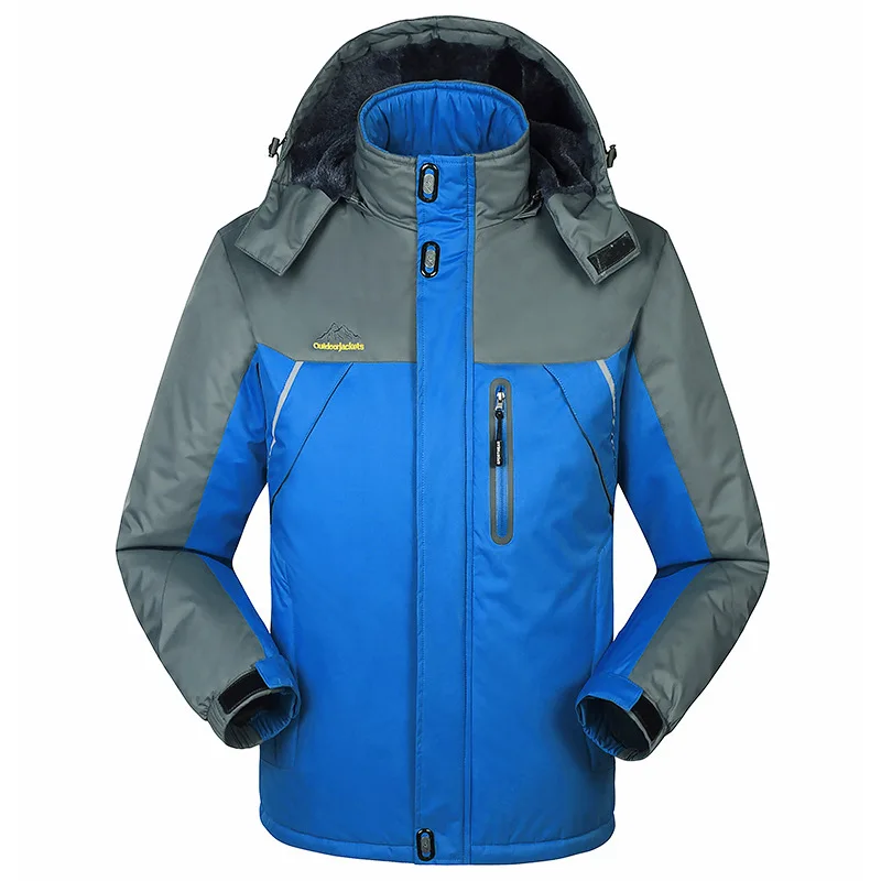 FH1588 BLUE 30 C FIT плюс толстый бархат вниз и парка пальто 6XL 7XL 8XL 9XL теплая зимняя куртка водонепроницаемая ветрозащитная Мужская ветровка - Цвет: FH1588 BLUE