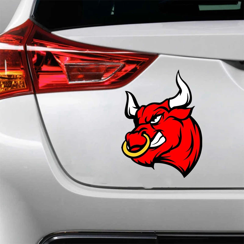 Car Stickers Angry Spanish Bull Red Waterproof Sun Protection Window Trunk  Motorcycle Decals Pvc,18cm*15cm - Car Stickers - AliExpress