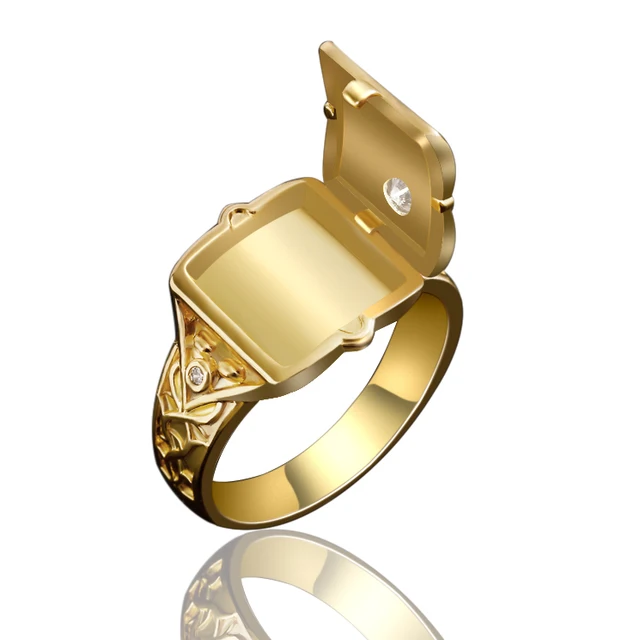 New hot sale European and American style carved open cap pattern ring men's ring rings for men AJZ1710gold