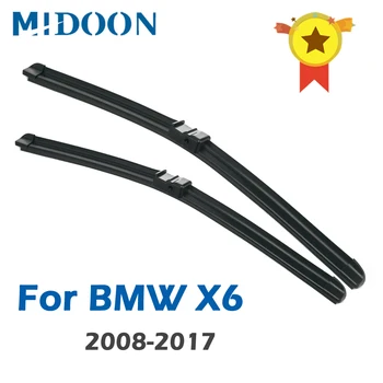 

MIDOON Wiper Blades for BMW X6 E71 F16 Fit Side Pin / Push Button / Hook Arms 2008 2009 2010 2011 2012 2013 2014 2015 2016 2017
