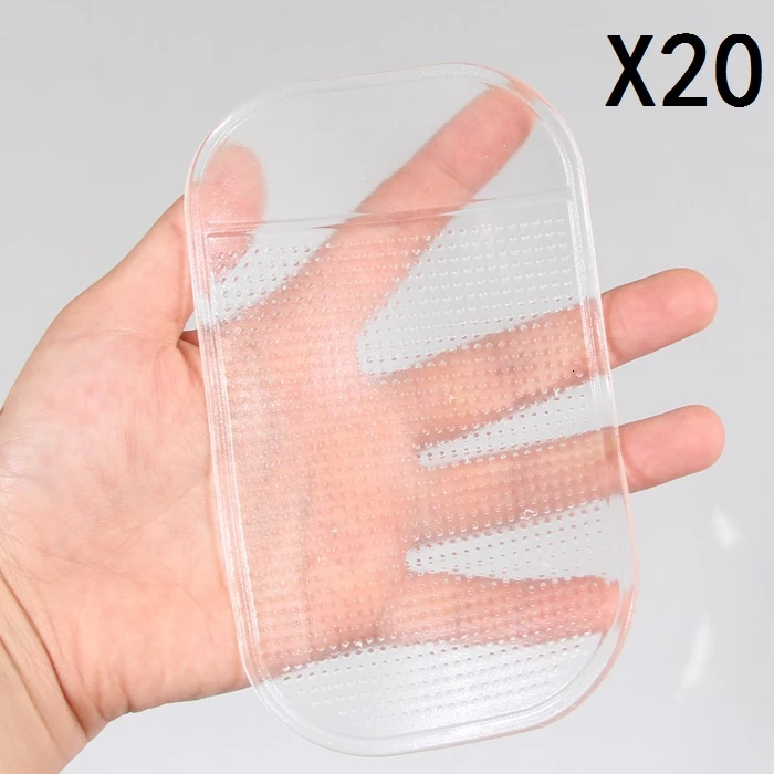 20 pcs SSU# BAO автомобильный нагруженный Противоскользящий коврик Сильный всасывающий силиконовый центральная консоль духи сиденье авто прозрачный коврик для мобильного телефона - Название цвета: 20 pcs