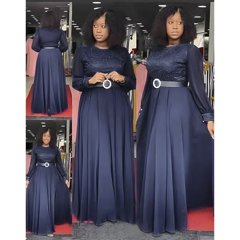 african dress style African Clothes for Women Chiffon Muslim Fashion Dress Plus Size Slim High Waist Long Skirts Islamic Clothes African Woman Robe african wear for ladies