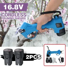 Tesoura para poda elétrica recarregável, 2x2000mah, para poda de jardim, secateur, ferramenta de corte w/ 2x bateria