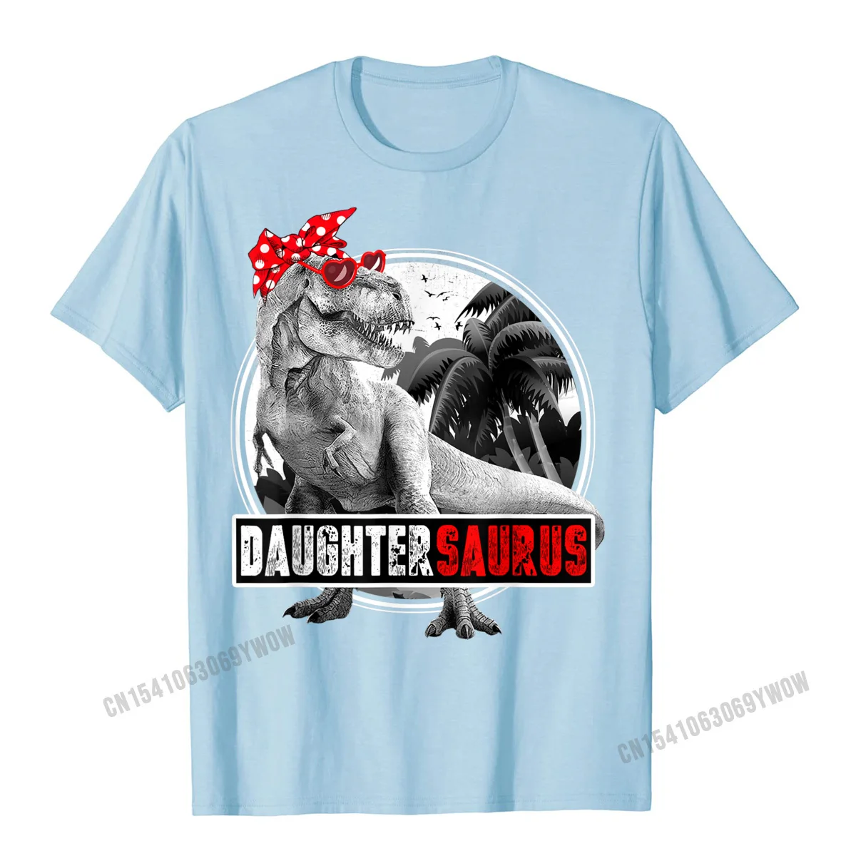 Funky Customized Unique Tshirts O Neck Pure Cotton Men Tees Short Sleeve Mother Day Unique Tops & Tees Wholesale Daughtersaurus T-Rex Daughter Saurus Dinosaur Girl T-Shirt__582 light