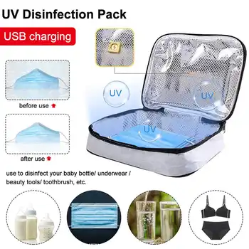 

28*22.5*7cm USB UV Disinfection Pack Baby Bottle Underwear Beauty Tools Mask Toothbrush Supplies Sterilization Box